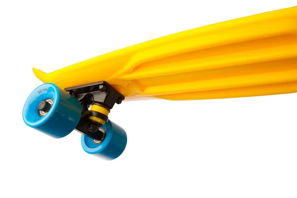 Volante penny skateboard, vista dal basso, isolato su bianco — Foto Stock