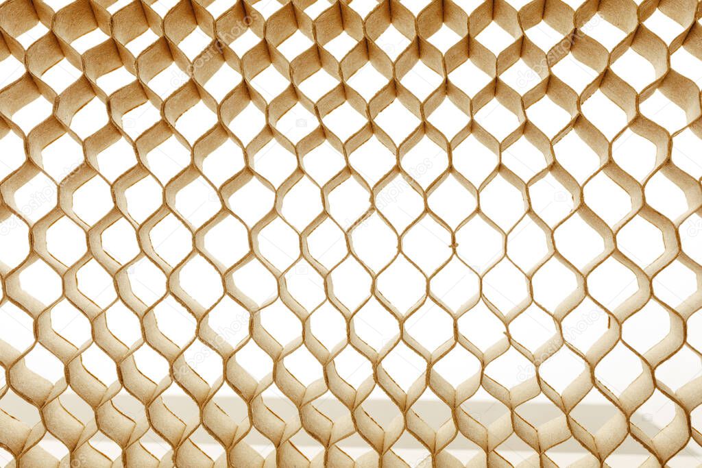 honeycomb cells of cardboard stiffening rib background