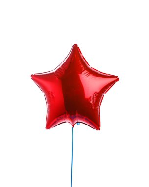Kırmızı yıldız balonu, beyaz üzerine izole