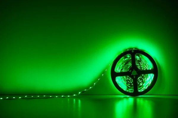 Tira Conduzida Rolo Luz Verde — Fotografia de Stock