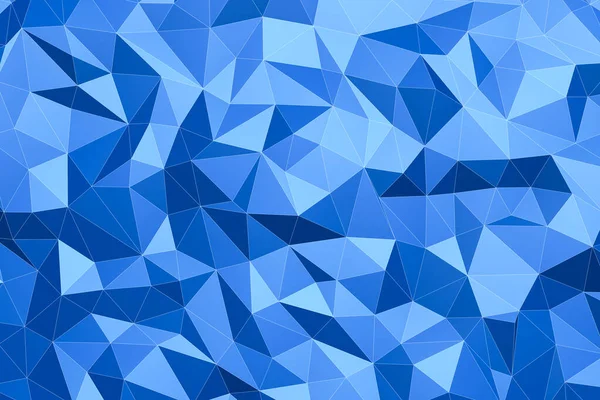 blue low poly triangles background with wireframes, 3d render