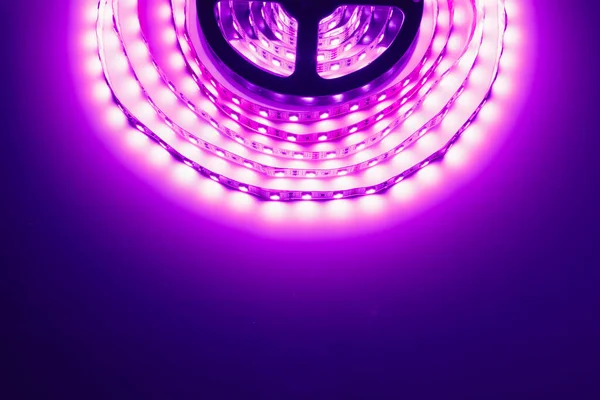 Tira Led Rollo Luz Púrpura — Foto de Stock