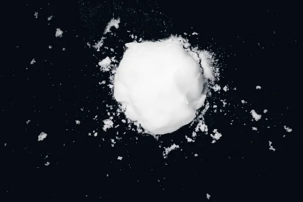 Boule Neige Splat Sur Mur Noir — Photo