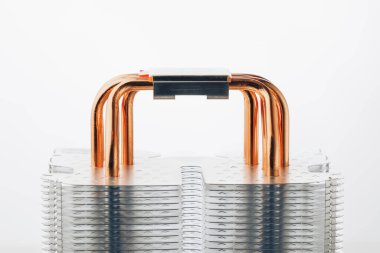 Cpu kulesinin ısı alıcısı, soğutucu, yakın çekim görüntüsü