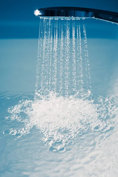 Douche Filling Bathtub Water Stream — Fotografia de Stock