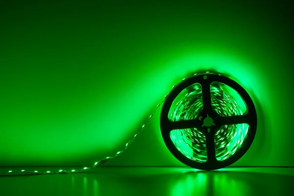 Led Strip Green Light Roll — Stock Photo, Image