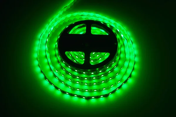 Led Strip Green Light Roll — Stock Photo, Image