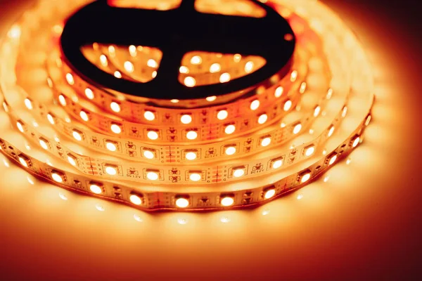 Striscia Led Arancio Rotolo Leggero — Foto Stock