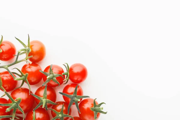 Tomates Cerises Partie Sur Fond Blanc — Photo