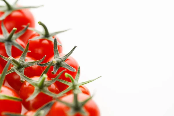 Tomates Cerises Partie Sur Fond Blanc — Photo