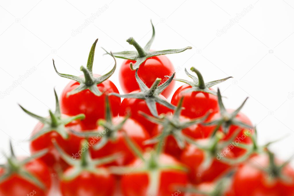 cherry tomatoes on white background