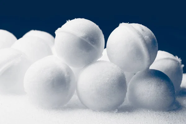 Sneeuwballen Klaar Voor Strijd Close Zicht — Stockfoto