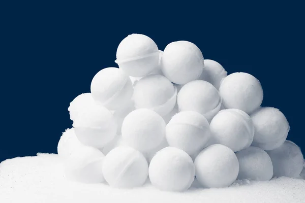 Snowballs Heap Dark Blue Background Royalty Free Stock Photos