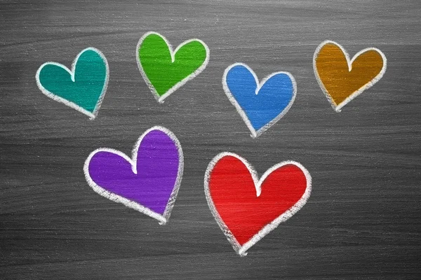 Χρώμα σχήματα καρδιάς κιμωλία — Φωτογραφία Αρχείου