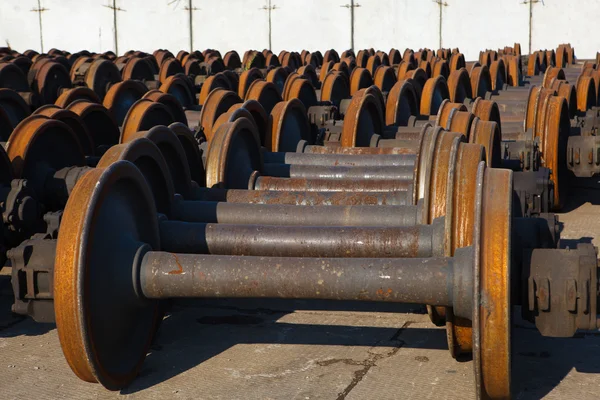 Train wheel pair abstract background — Stock Photo, Image