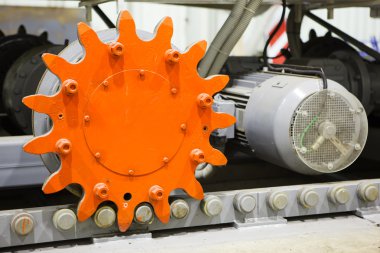 cog çekiş, closeup görünümü ile güçlü elektrik motoru