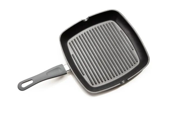 Frying pan for steak, isolated on white — Stock Photo, Image