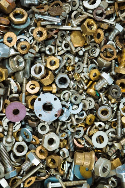 Iron screw nuts background — Stock Photo, Image