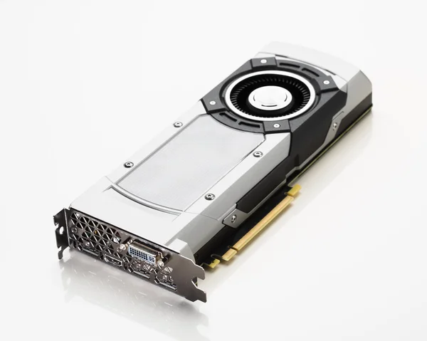 Professional gaming graphic card, white background — Stock Photo, Image