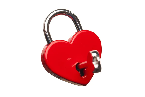 Heart shaped lock, isolated on white — Stock Photo, Image