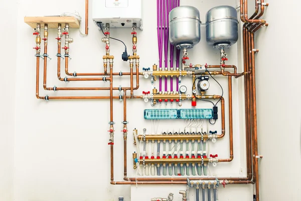 Independent heating system in boiler-house Stock Picture