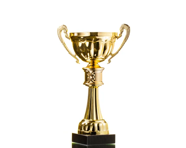 Gold cup trophy isolated on white — Stock Photo, Image