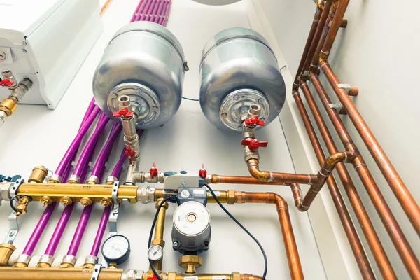 Independent heating system in boiler-room Stock Picture