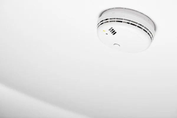 Smoke detector of fire alarm, white background — Stock Photo, Image