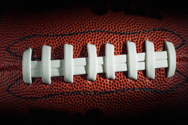 American football laces and texture, macro view — Stock Photo, Image