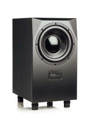 profesyonel stüdyo subwoofer hoparlör üzerinde beyaz izole