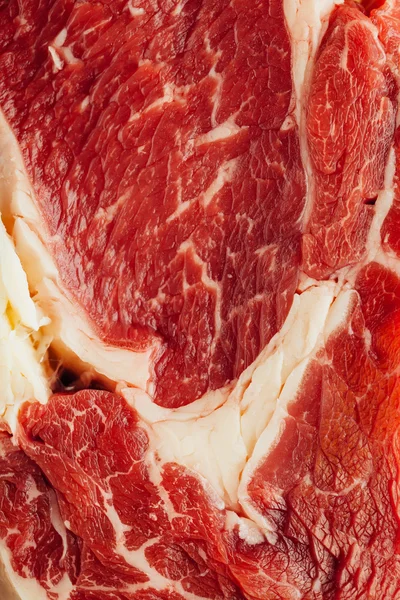 Textura fresca de carne cruda, vista de cerca —  Fotos de Stock