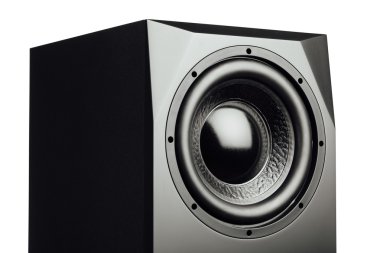 profesyonel stüdyo subwoofer hoparlör üzerinde beyaz izole