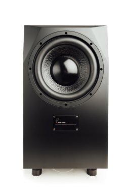 profesyonel stüdyo subwoofer hoparlör üzerinde beyaz izole