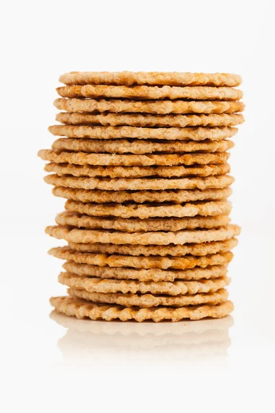 Cookie-k Stack elszigetelt fehér — Stock Fotó