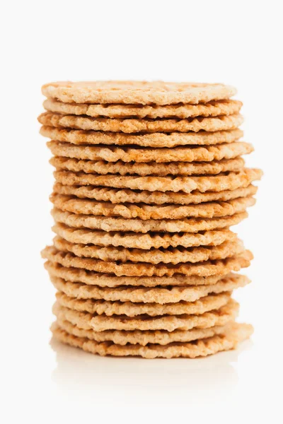 Pilha de biscoitos isolada em branco — Fotografia de Stock