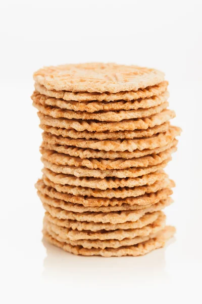 Cookie-k Stack elszigetelt fehér — Stock Fotó