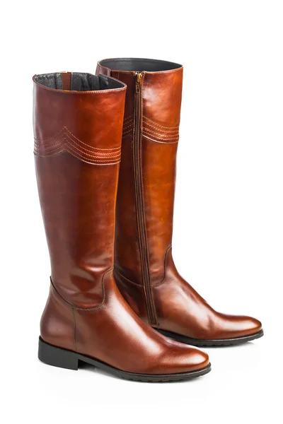 Bottes hautes en cuir marron — Photo