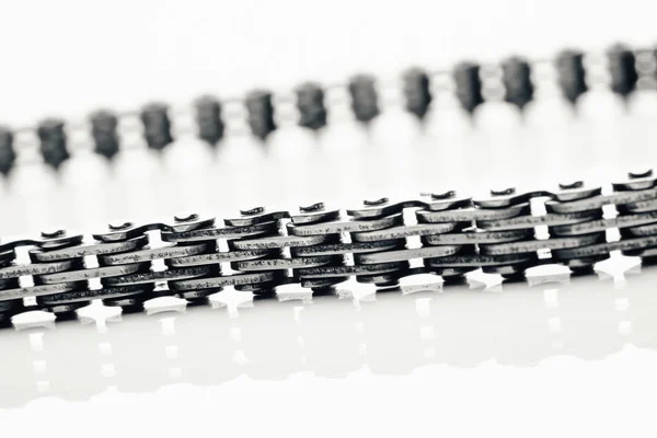 Part of engine timing chain, closeup view — Stock Photo, Image