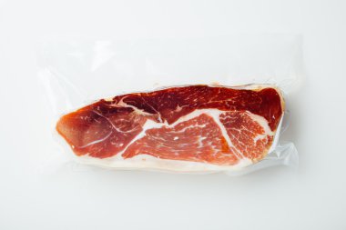 boneless spanish ham in vacuum bag, iberico bellota jamon clipart