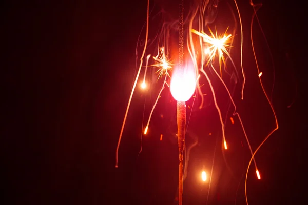 線香花火の光とコピー スペース クリスマス背景 — ストック写真