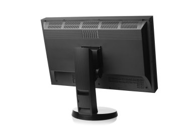 profesyonel grafik monitör, arka görüş üzerinde beyaz izole