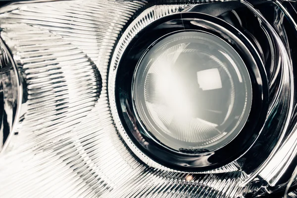 Xenon led headlight lamp optic lens, macro view — Stock Photo, Image