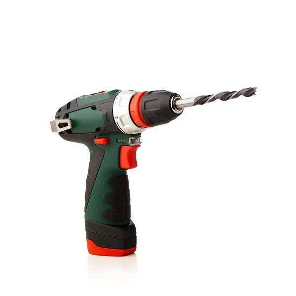 Cordless drill isolated on white — Stock Photo, Image