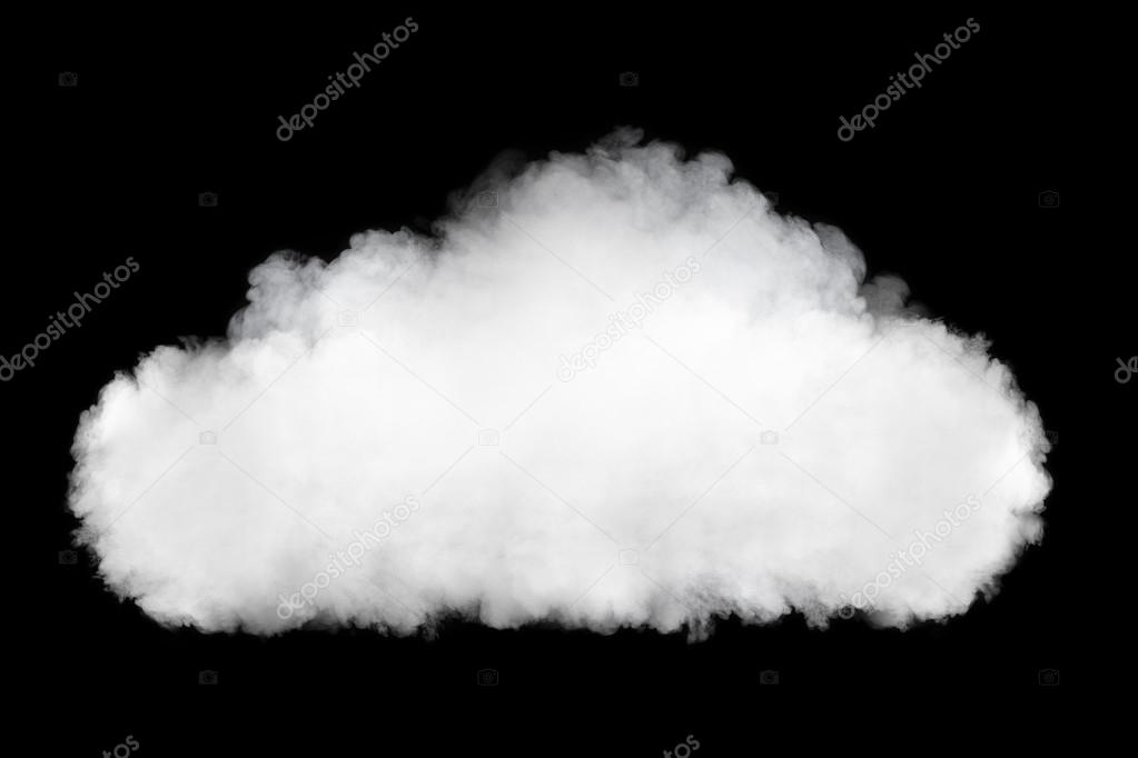 classic fluffy cloud, isolated on black