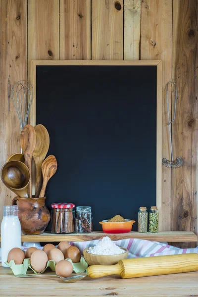 Tabule s kopií prostor a pečivo ingredience — Stock fotografie