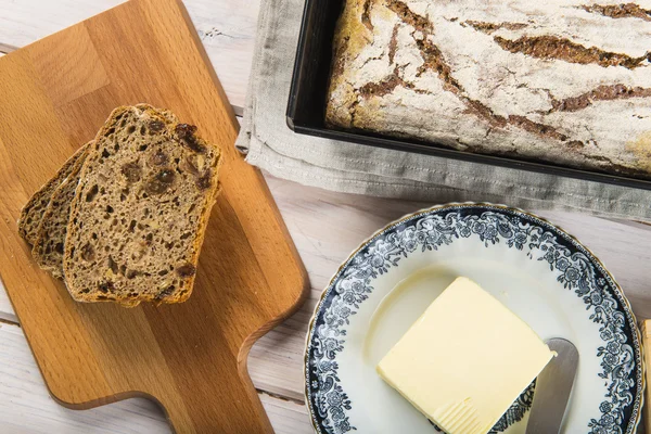 Rye bread and butter — Stock Photo, Image