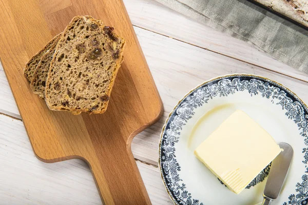 Pan de centeno y mantequilla — Foto de Stock