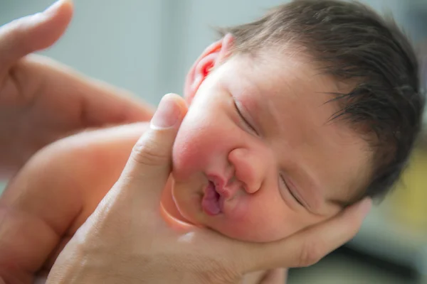 母亲给新生婴儿喂奶 — 图库照片