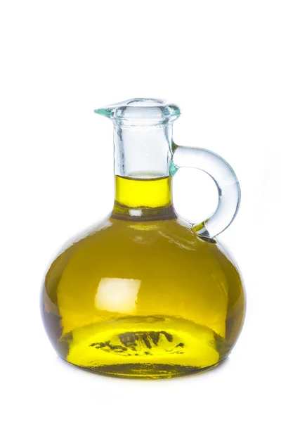 Botella de aceite de oliva aislada sobre un fondo blanco —  Fotos de Stock