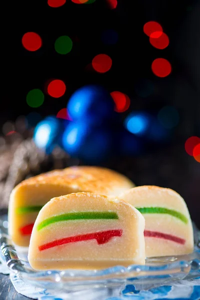 Premium Traditional Marzipan Food Christmas Desserts — Stock Photo, Image